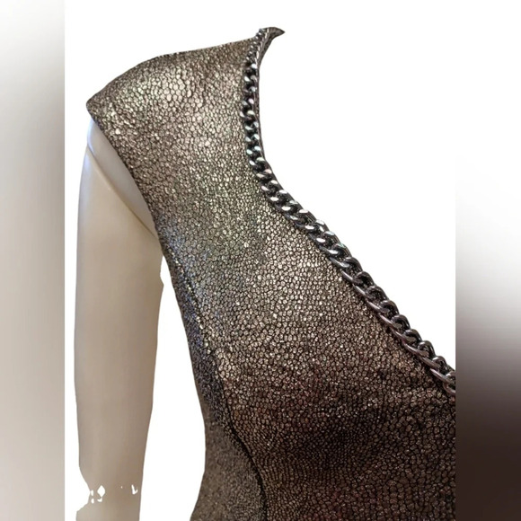 Guess Metallic Body  Con Sleeveless Mini Dress Size Small - Picture 8 of 13